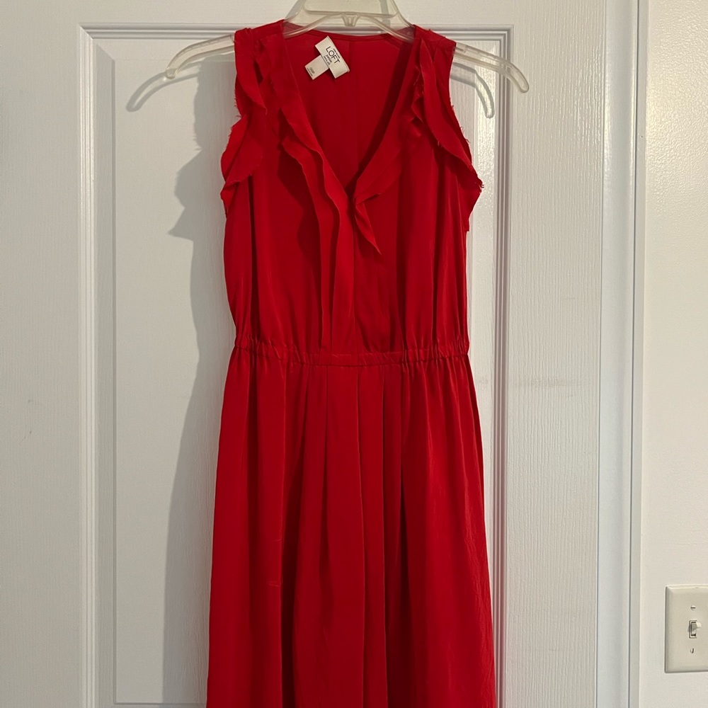 Ann Taylor sleeveless size OOP red dress